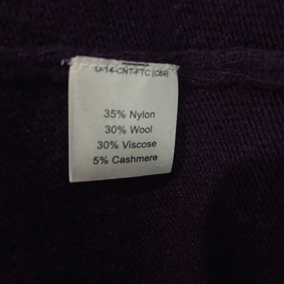 Jos A Bank Reserve Italian Yarn Sweater Men's XL Wool Blend V-Neck Purple Italy - Picture 6 of 12